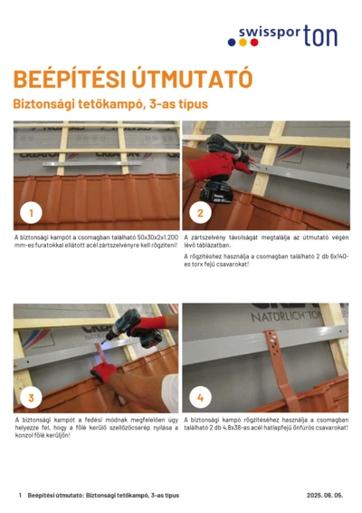 swissportTON_Beépítési_útmutató_Tetőbiztonsagi_kampó_típus3_2025_HU.pdf